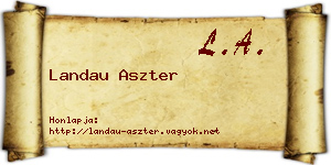 Landau Aszter névjegykártya